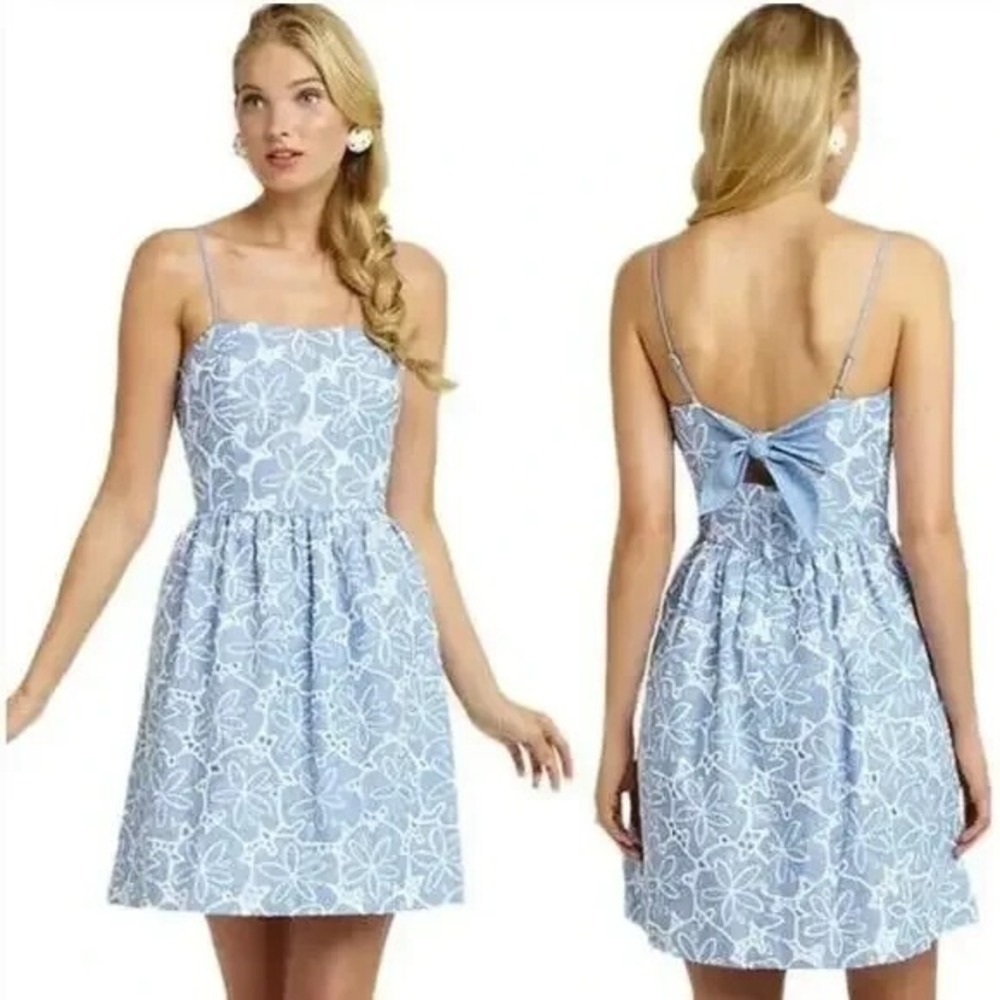 NWOT Lilly Pulitzer Bethany Dress Hollar Sand Dollar Embroidered Eyelet Tie 0 00